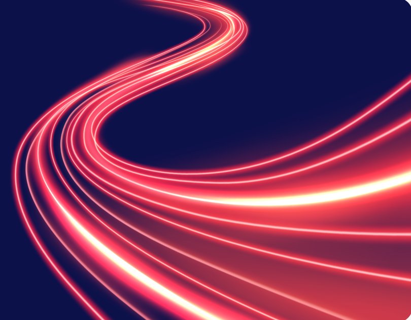 Streaks of red light representing speed and power